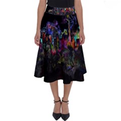 Grunge Paint Splatter Splash Ink Perfect Length Midi Skirt by Pakrebo