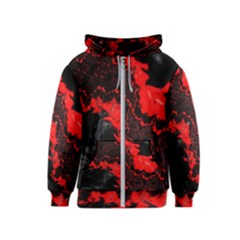 Red Black Fractal Mandelbrot Art Wallpaper Kids  Zipper Hoodie by Pakrebo