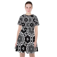 Black And White Pattern Background Structure Sailor Dress