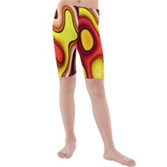 Pattern Background Structure Kids  Mid Length Swim Shorts