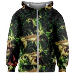 Fractal Cauliflower Green Rendered Kids  Zipper Hoodie Without Drawstring by Pakrebo