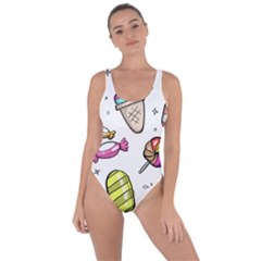 Doodle Cartoon Drawn Cone Food Bring Sexy Back Swimsuit by Pakrebo