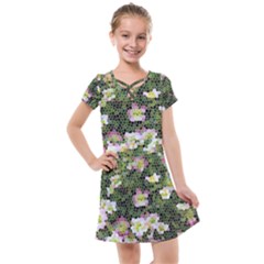 Mosaic Structure Pattern Background Kids  Cross Web Dress