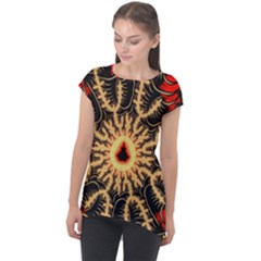 Fractal Julia Mandelbrot Art Cap Sleeve High Low Top