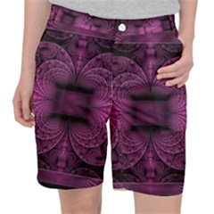 Fractal Magenta Pattern Geometry Pocket Shorts