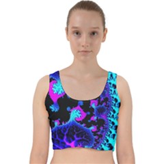 Fractal Pattern Spiral Abstract Velvet Racer Back Crop Top