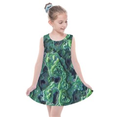 Green Pattern Background Abstract Kids  Summer Dress