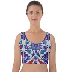 Art Artistic Ceramic Colorful Velvet Crop Top