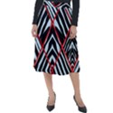 Model Abstract Texture Geometric Classic Velour Midi Skirt  View1