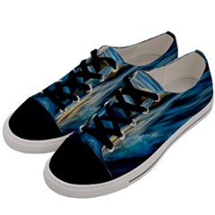 Ocean Waves Men s Low Top Canvas Sneakers by WensdaiAmbrose