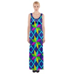 Pattern Star Abstract Background Maxi Thigh Split Dress