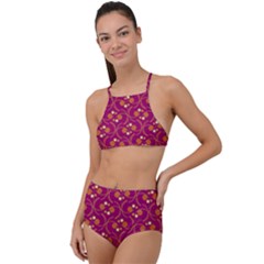 Pattern Wallpaper Seamless Abstract High Waist Tankini Set