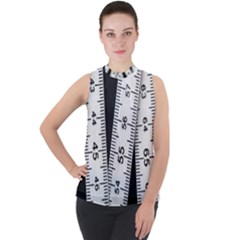 Build Bers Scale Craft Length Mock Neck Chiffon Sleeveless Top