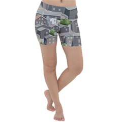 Village Place Portugal Landscape Lightweight Velour Yoga Shorts