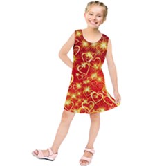 Pattern Valentine Heart Love Kids  Tunic Dress by Mariart