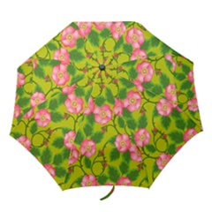 Roses Flowers Pattern Bud Pink Folding Umbrellas by Pakrebo