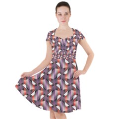 Pattern Abstract Fabric Wallpaper Cap Sleeve Midi Dress