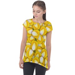 Pattern Background Corn Kernels Cap Sleeve High Low Top