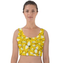 Pattern Background Corn Kernels Velvet Crop Top