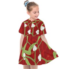 Mistletoe Christmas Texture Advent Kids  Sailor Dress