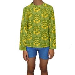 Texture Plant Herbs Herb Green Kids  Long Sleeve Swimwear by Pakrebo