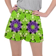 Pattern Abstract Background Art Green Stretch Ripstop Shorts