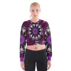 Kaleidoscope Round Circle Geometry Cropped Sweatshirt by Pakrebo