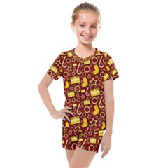 Paper Tissue Wrapping Kids  Mesh Tee And Shorts Set