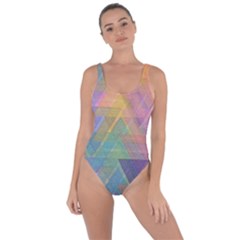 Triangle Pattern Mosaic Shape Bring Sexy Back Swimsuit by Pakrebo