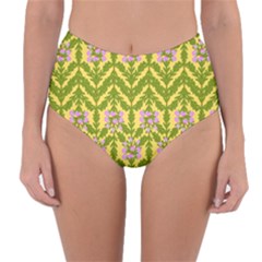 Texture Heather Nature Reversible High-waist Bikini Bottoms