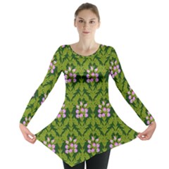 Pattern Nature Texture Heather Long Sleeve Tunic 