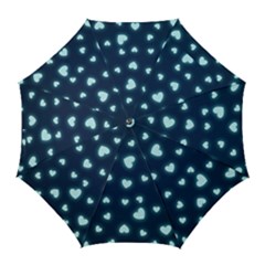 Light Blue Hearts Golf Umbrellas by WensdaiAmbrose