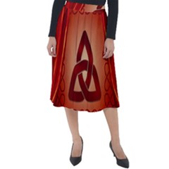 The Celtic Knot In Red Colors Classic Velour Midi Skirt 