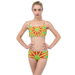 Kaleidoscope Background Star Layered Top Bikini Set