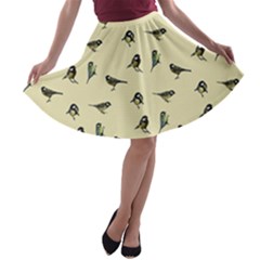 Bird Is The Word A-line Skater Skirt by WensdaiAmbrose