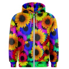 Sunflower Colorful Men s Zipper Hoodie by Mariart