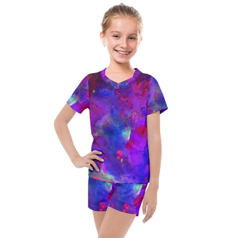 Galaxy Now  Kids  Mesh Tee And Shorts Set by arwwearableart