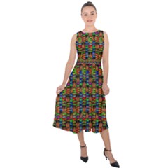 For The Love Of Soul And Mind In A Happy Mood Midi Tie-back Chiffon Dress by pepitasart