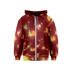Leaf Leaves Bokeh Background Kids  Zipper Hoodie by Mariart
