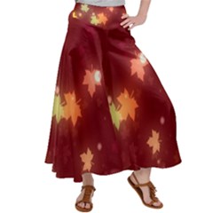 Leaf Leaves Bokeh Background Satin Palazzo Pants by Mariart