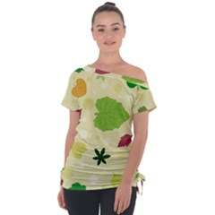 Leaves Background Leaf Tie-up Tee