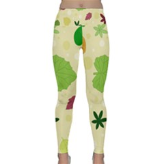 Leaves Background Leaf Lightweight Velour Classic Yoga Leggings by Mariart