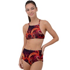 Background Fractal Abstract High Waist Tankini Set