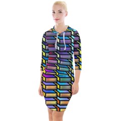 Pattern Background Creativity Quarter Sleeve Hood Bodycon Dress