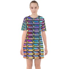 Pattern Background Creativity Sixties Short Sleeve Mini Dress by Pakrebo