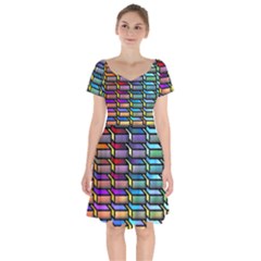 Pattern Background Creativity Short Sleeve Bardot Dress by Pakrebo