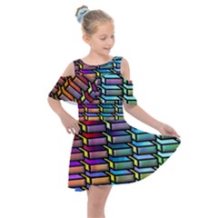 Pattern Background Creativity Kids  Shoulder Cutout Chiffon Dress by Pakrebo