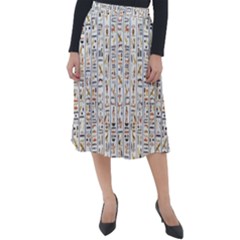 Egyptian Hieroglyphs Classic Velour Midi Skirt 