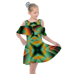 Farbenpracht Kaleidoscope Kids  Shoulder Cutout Chiffon Dress