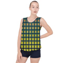 Tile Background Image Pattern Squares Bubble Hem Chiffon Tank Top by Pakrebo